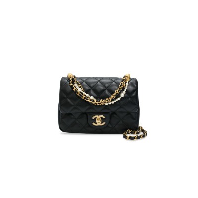 CHANEL MASTER MINI PEARL CHAIN FLAP BAG AS4385 (17*12.5*5cm)